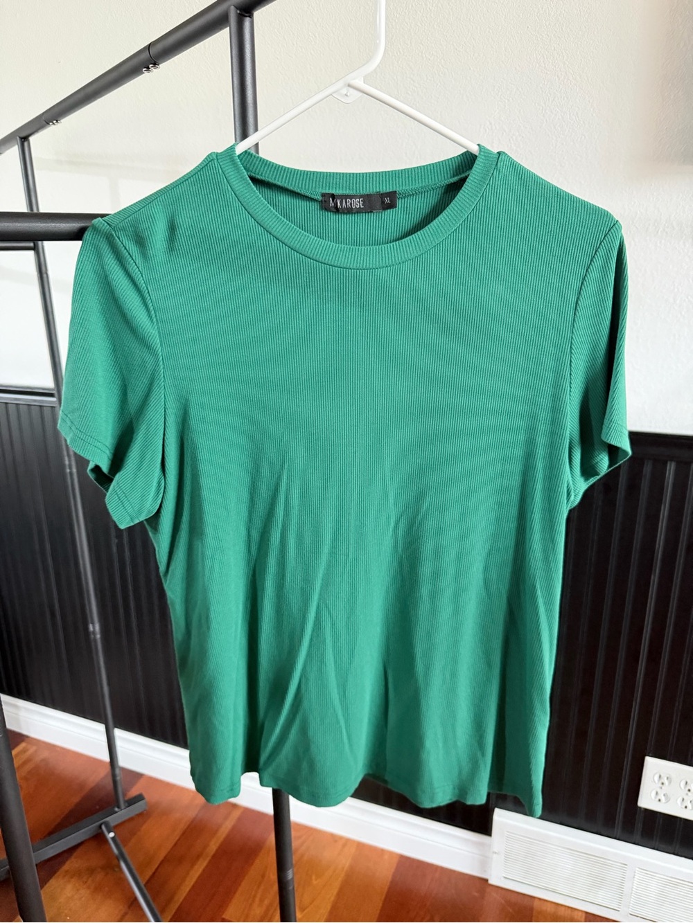 Mikarose Kelly Green Ribbed Short Sleeve Tee